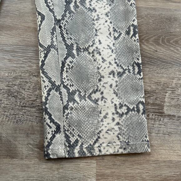 Wilfred Free Pants Gray Snakeskin Print Cotton High Rise Straight Leg - Picture 3 of 9
